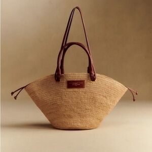 Sezane Justine Basket Bag Natural Raffia